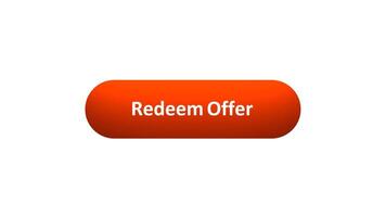Animation of 'Redeem Offer' Button Clicked by Computer Mouse with Color-Changing Effect and Confirmation Tick video
