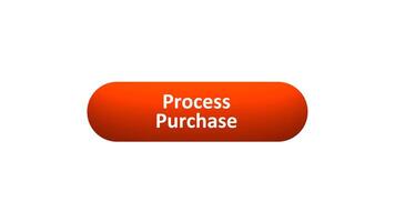 Animation of 'Process Purchase' Button Clicked by Computer Mouse with Color-Changing Effect and Confirmation Tick video