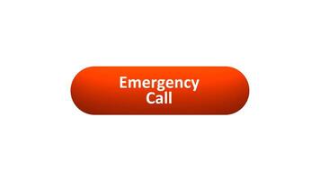 Animation of 'Emergency Call' Button Clicked by Computer Mouse with Color-Changing Effect and Confirmation Tick video