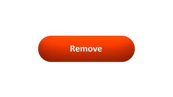 Animation of 'Remove' Button Clicked by Computer Mouse with Color-Changing Effect and Confirmation Tick video