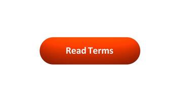 Animation of 'Read Terms' Button Clicked by Computer Mouse with Color-Changing Effect and Confirmation Tick video