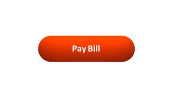 Animation of 'Pay Bill' Button Clicked by Computer Mouse with Color-Changing Effect and Confirmation Tick video