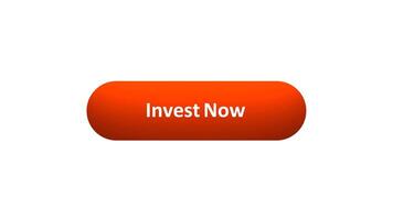 Animation of 'Invest Now' Button Clicked by Computer Mouse with Color-Changing Effect and Confirmation Tick video