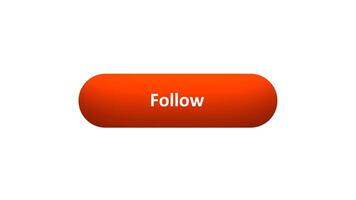 Animation of 'Follow' Button Clicked by Computer Mouse with Color-Changing Effect and Confirmation Tick video