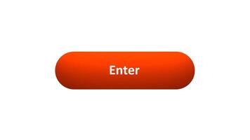 Animation of 'Enter' Button Clicked by Computer Mouse with Color-Changing Effect and Confirmation Tick video