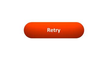 Animation of 'Retry' Button Clicked by Computer Mouse with Color-Changing Effect and Confirmation Tick video