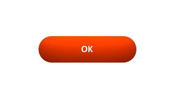 Animation of 'OK' Button Clicked by Computer Mouse with Color-Changing Effect and Confirmation Tick video