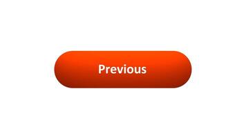 Animation of 'Previous' Button Clicked by Computer Mouse with Color-Changing Effect and Confirmation Tick video