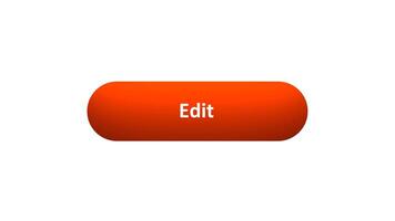 Animation of 'Edit' Button Clicked by Computer Mouse with Color-Changing Effect and Confirmation Tick video