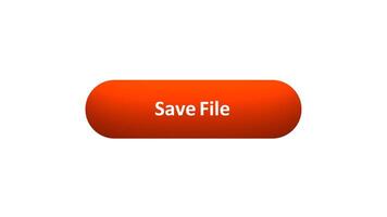 Animation of 'Save File' Button Clicked by Computer Mouse with Color-Changing Effect and Confirmation Tick video