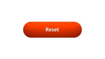 Animation of 'Reset' Button Clicked by Computer Mouse with Color-Changing Effect and Confirmation Tick video