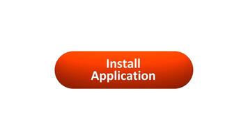 Animation of 'Install Application' Button Clicked by Computer Mouse with Color-Changing Effect and Confirmation Tick video