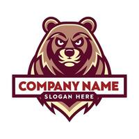 a bear logo with the word company name on it vector