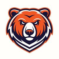 bear mascot head is shown on a white background vector