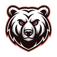 the head of a bear is shown on a white background design art vector