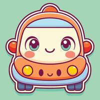 a cartoon car with eyes and a smile design art vector
