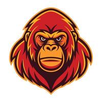 the head of a gorilla is shown in this illustration vector