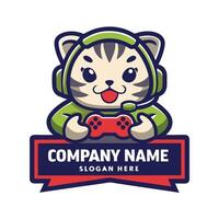 a cartoon cat playing games with a red ribbon vector