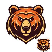 a bear head with an angry face vector