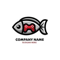 a fish with a controller in its mouth vector