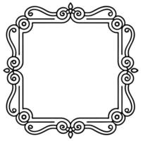 black and white drawing of a square frame vector