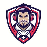 a man with headphones and a controller on his head vector