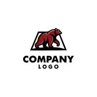 a bear logo with a red background vector