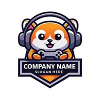 a cute dog playing , games with a controller vector