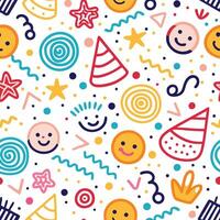 happy birthday seamless pattern illustration design art vector