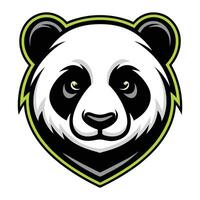 a panda bear head with green and white stripes vector