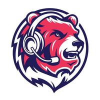 a bear with on its head vector