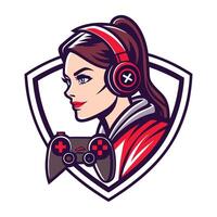 a woman with and a controller vector