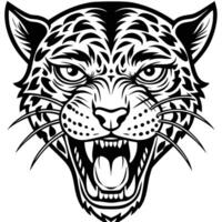 a jaguar head with a tribal pattern on it vector