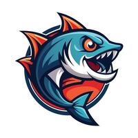 a cartoon shark with big teeth and a big mouth vector