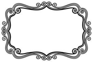 a black and white ornate frame design art vector