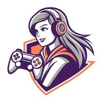 a girl playing a game with a controller vector