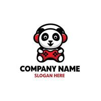 panda bear playing games logo design design art vector