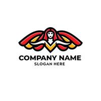 woman with wings logo design, vector