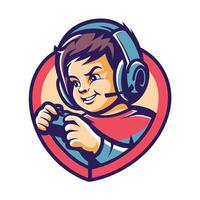 a boy playing games in a heart vector
