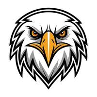 an eagle head with a large beak and yellow eyes vector