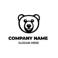 a bear logo design with a black and white background vector