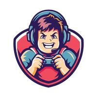 a cartoon character with a headset and controller vector