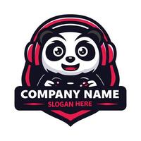 panda bear holding a controller and playing games vector