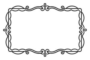 black and white of a frame with a scroll vector
