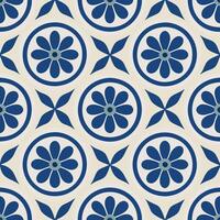 Modern Mediterranean-Inspired Tile Design with Blue and White Motif vector