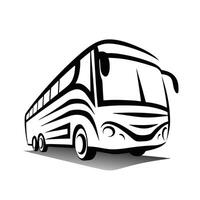 Black and White Bus Sketch Outline Illustration vector