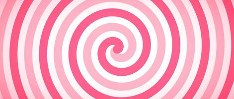 Candy color spiral background. Pink rotating swirl pattern wallpaper. Cute spinning line vortex for banner, poster, flyer, booklet. Sweet cartoon twist or whirlpool. Ice cream backdrop vector