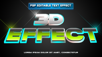 3d efeito texto efeito com uma azul fundo psd