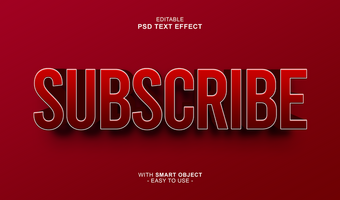 3d editable subscribe text effect typography style template psd