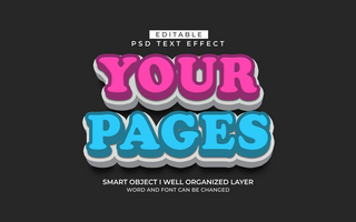3d editable your page text effect style template psd